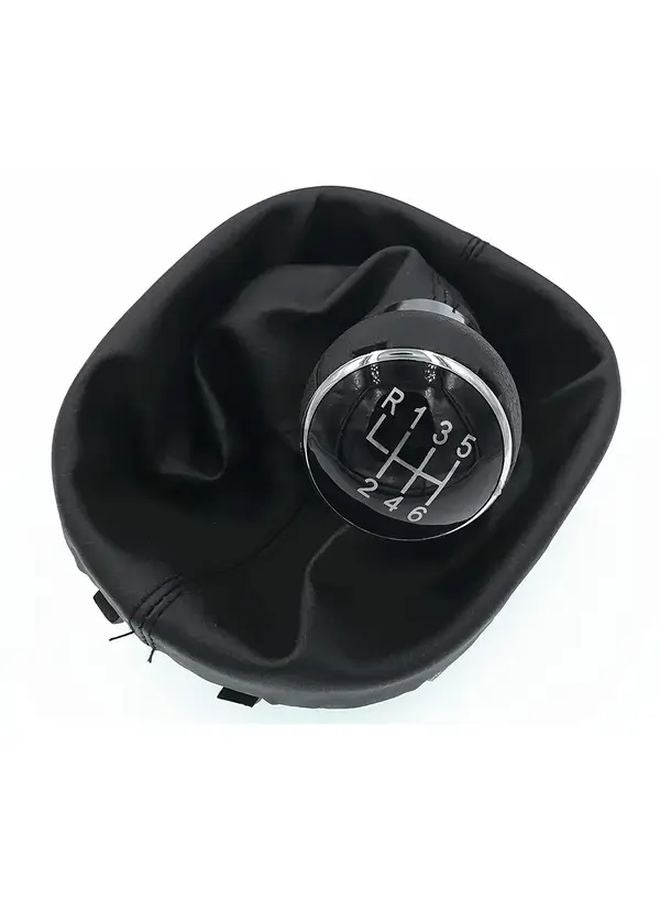 Leather ABS Plastic Gear Shift Knob Cover For VW Caddy 2 Touran 2004 2009 6 Speed - Image 1